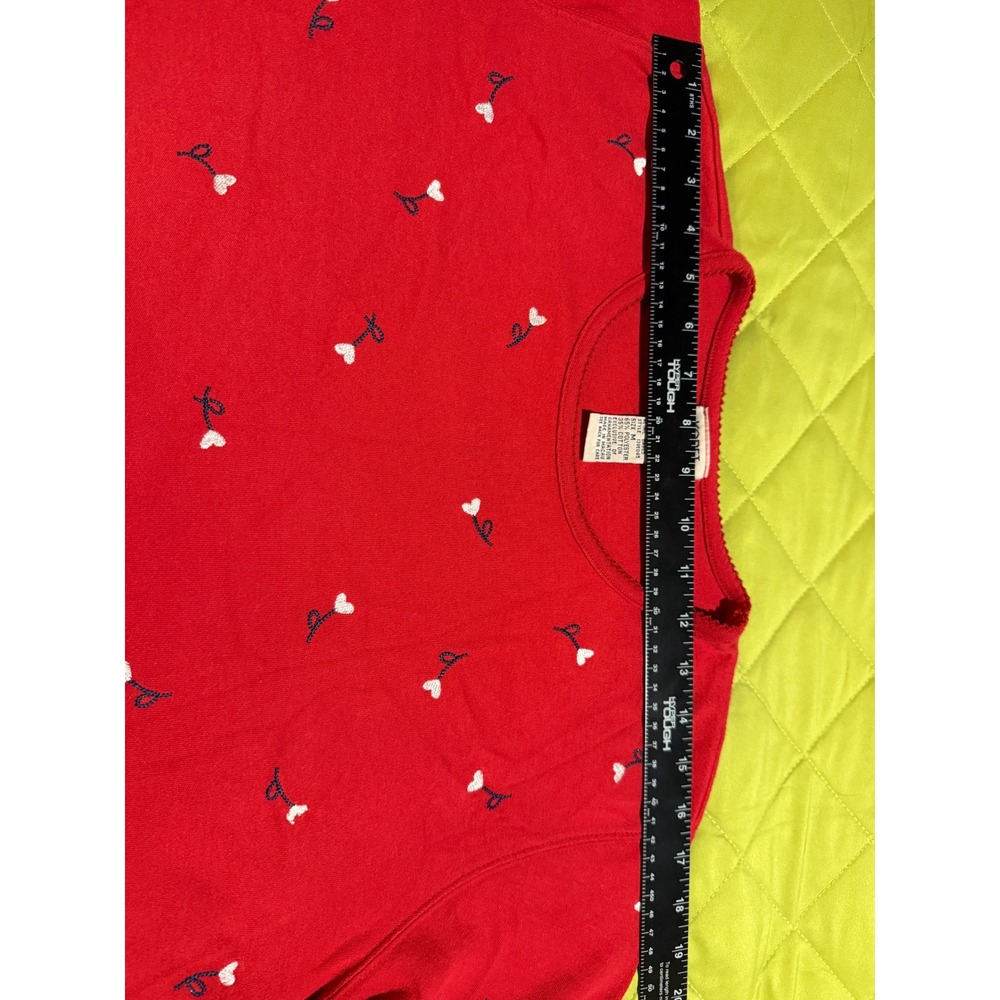 Koret City Blues Top Women Medium Red Good Embroidered Layered Floral Casual - Picture 9 of 9